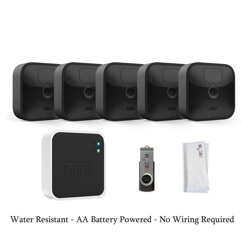 Blink Outdoor 5 Camera Kit Wireless, Weather Resistant HD Security Camera Motion Detection