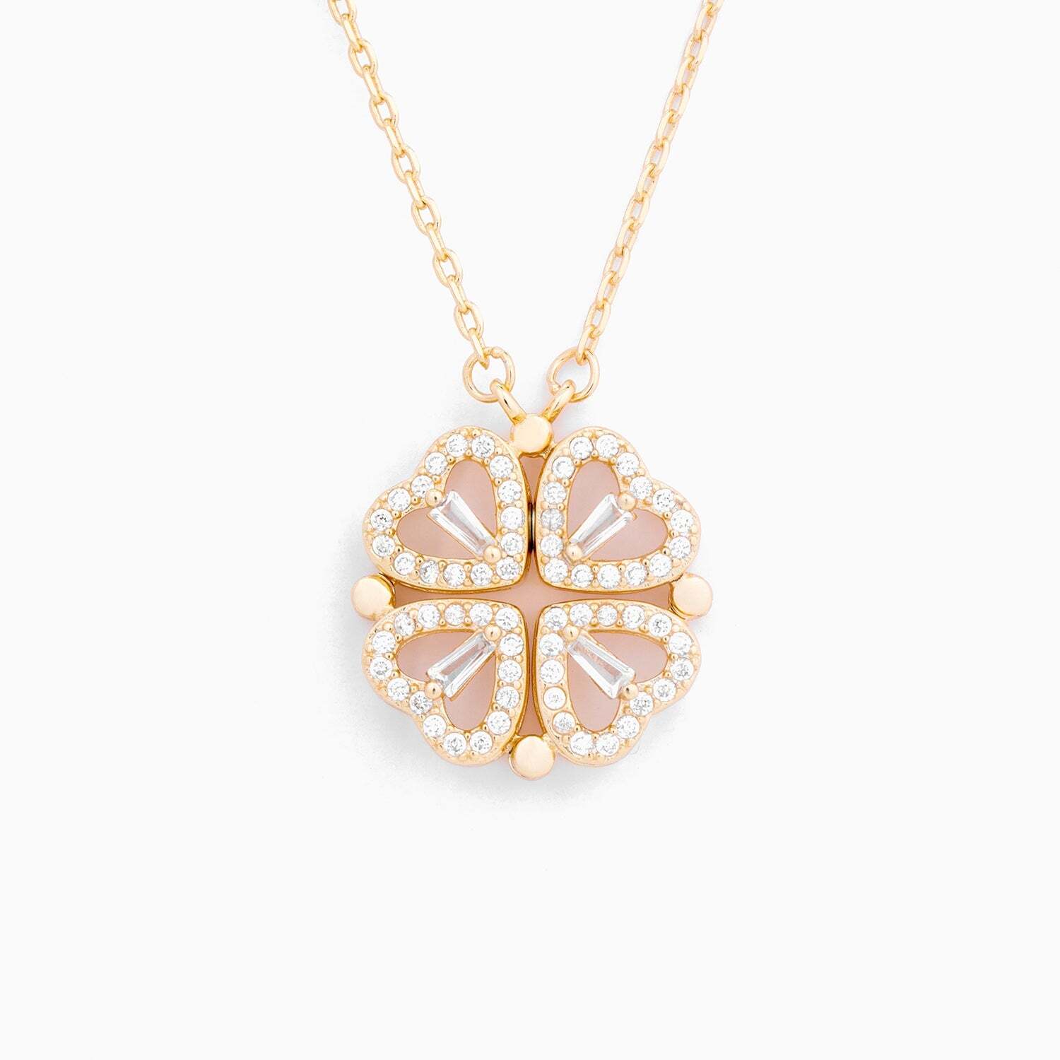 🔥 Last Day Promotion 45% OFF🎁-Lucky Heart Sterling Silver Necklace WITH SIX ROSES