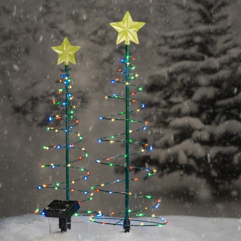 Solar Powered Metal Christmas Tree Decoration