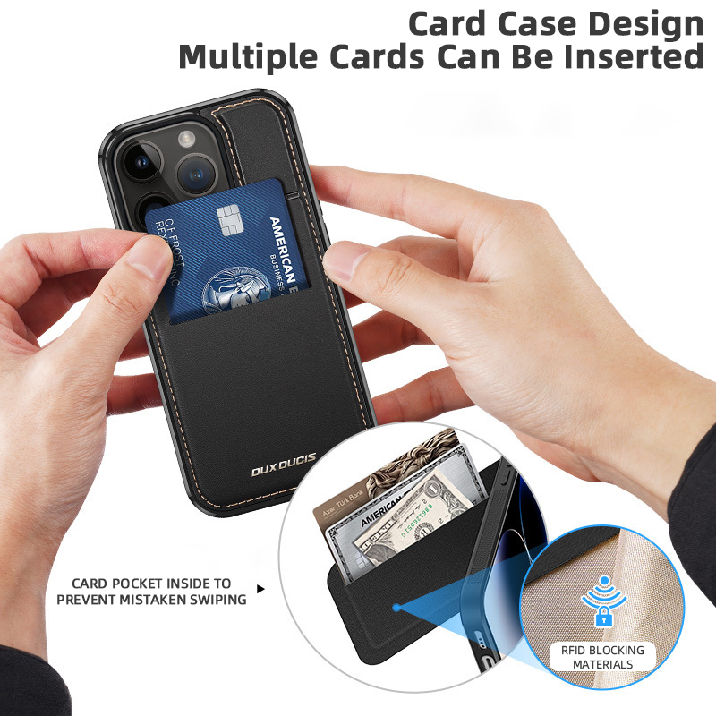 PU Leather Magnetic Card Holder Case Cover for iPhone