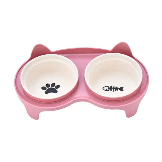 Ceramic No Spill Cat & Dog Bowl