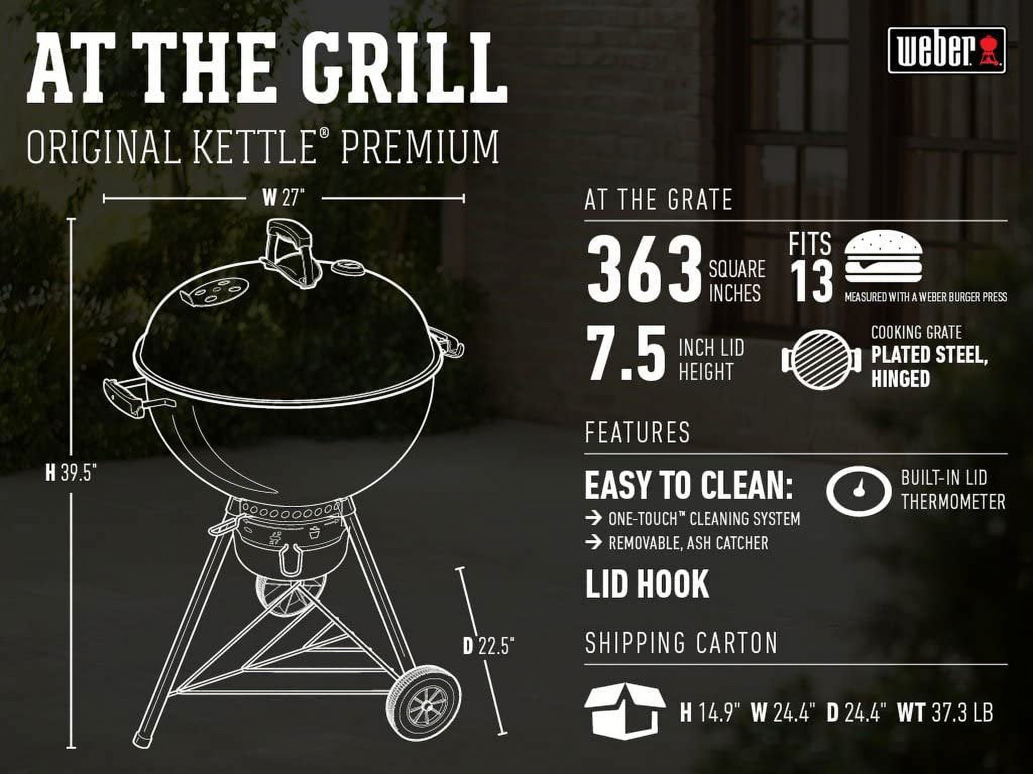 Weber Original Kettle Premium Charcoal Grill 22-Inch