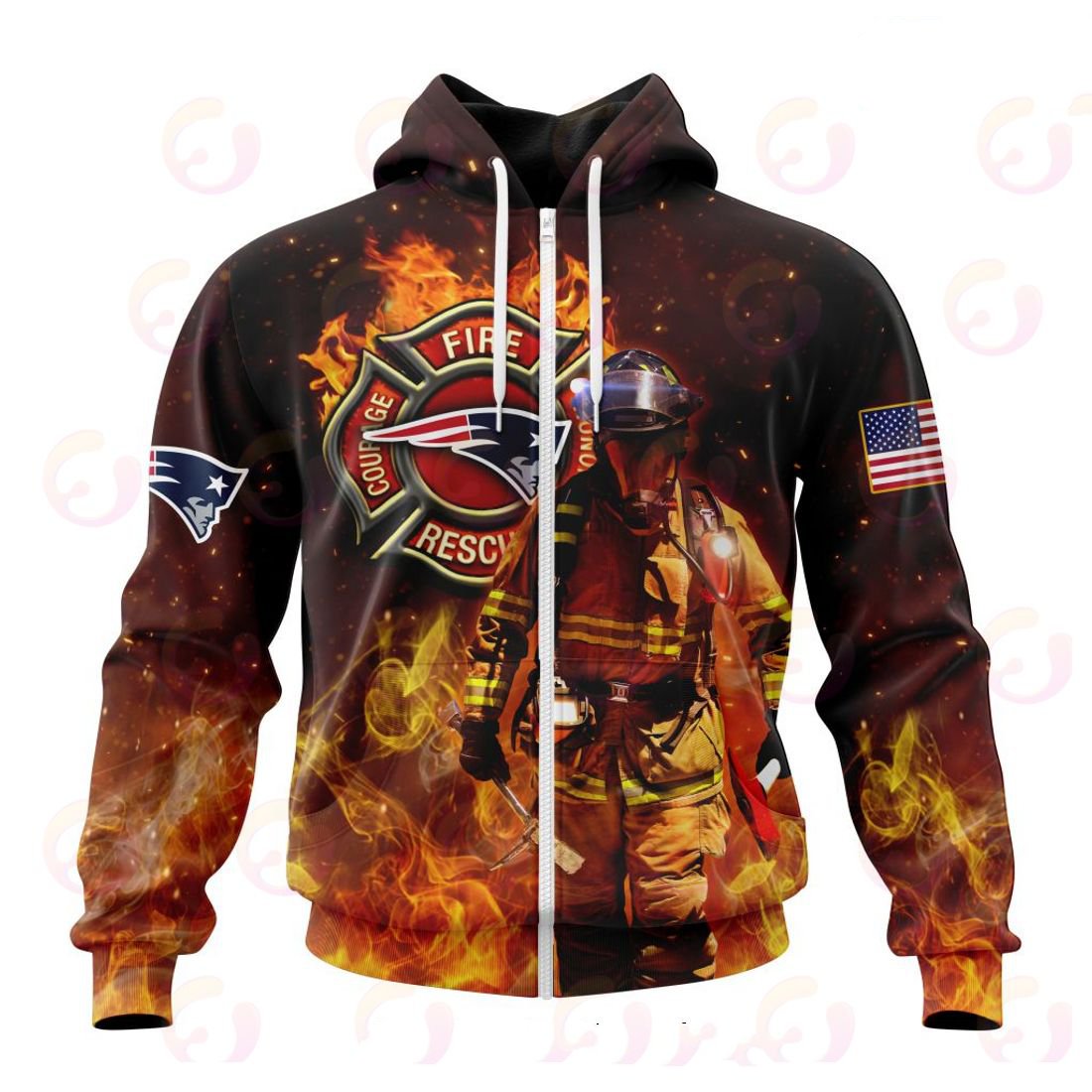 NEW ENGLAND PATRIOTS HONOR FIREFIGHTERS – FIRST RESPONDERS 3D HOODIE