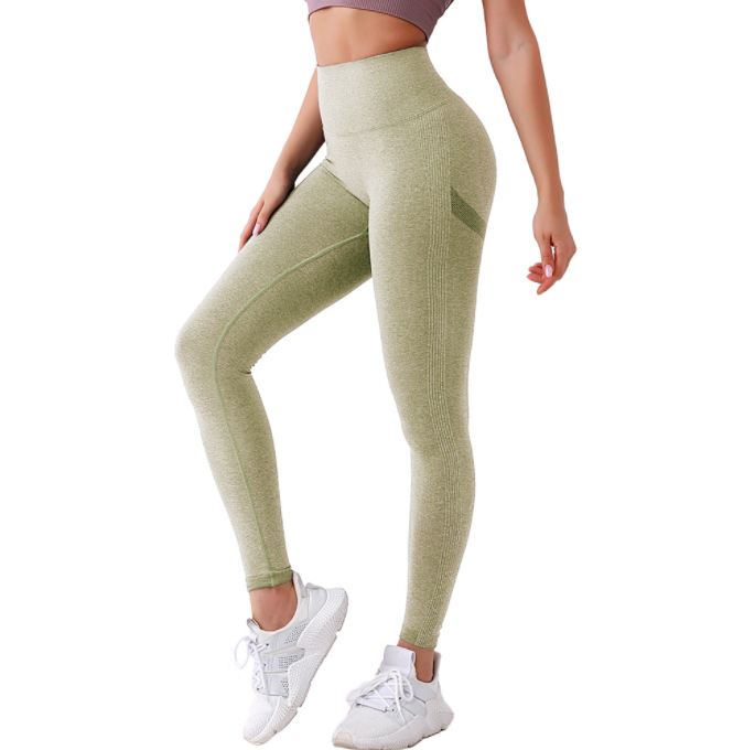 Seamless yoga wear bottoming pants Green