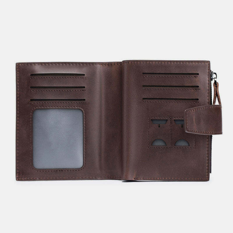 Mens Wallet RFID Genuine Leather Bifold Wallet with Removable ID Windows