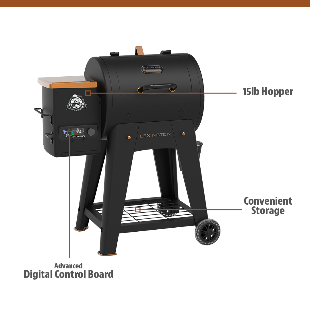 Pit Boss Lexington 500 Sq in Wood Fired Pellet Grill and Smoker