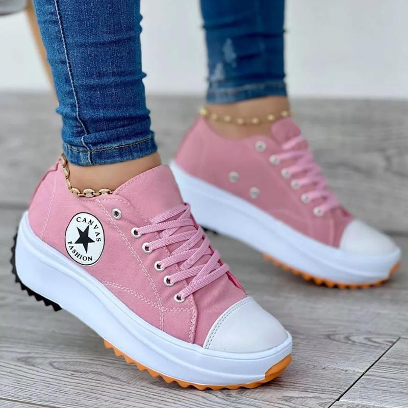 Canvas Platform Hike Sneakers Shoes For Women