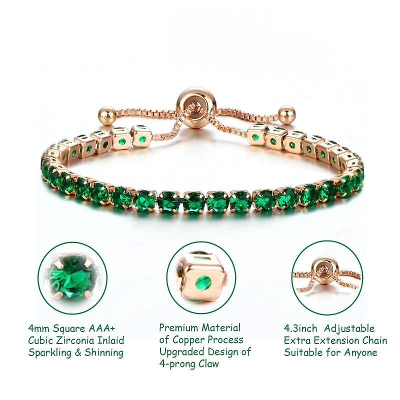 (Save 60% OFF Last Day Sale) Adjustable Rose Gold Emerald Green Bracelet - Buy 1 Get 1 Free NOW!