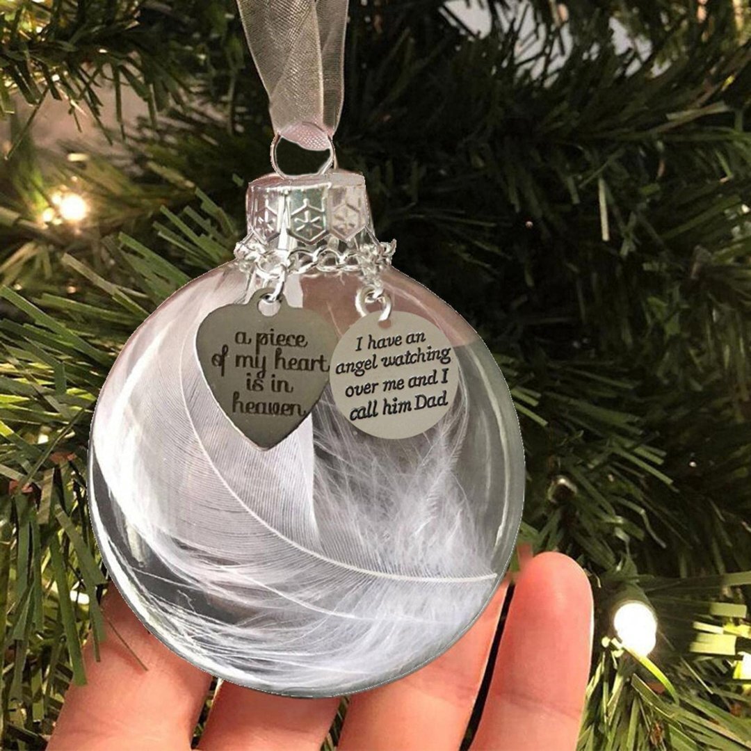 Feather ball - A Piece of My Heart Is In Heaven Memorial Ornament