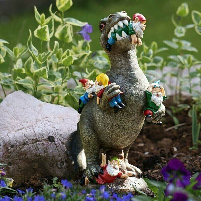 🦕 Mother's Day Sale 50%OFF - Dinosaur Eating Gnomes Garden Ornament