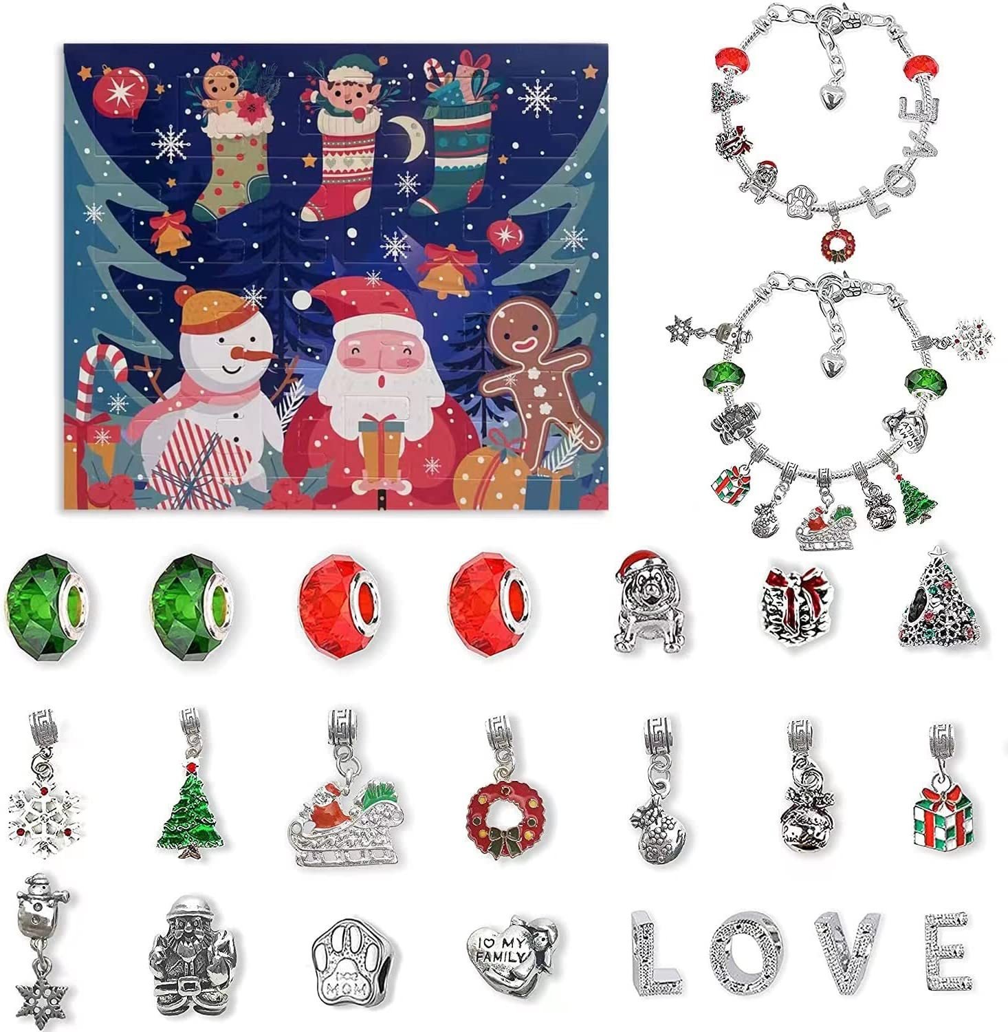 (🎁Early Christmas Sale- 48% OFF🎁)  DIY Christmas Advent Calendar Bracelets Set - Buy 2 Get EXTRA  10% OFF & FREE SHIPPING