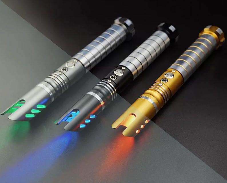 Lightsaber 4, Lightsaber hilt with blade, Saberforge, RGB 12 color, Removable PC blade,  with USB charging cable, aluminium hilt.