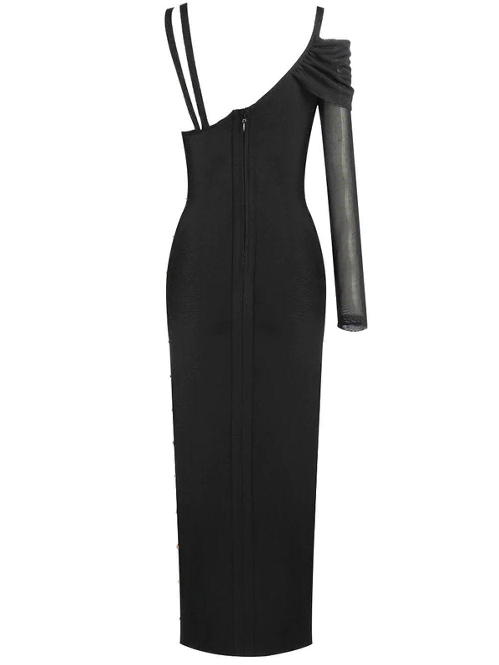 Madelyn Bandage Split Dress In Black