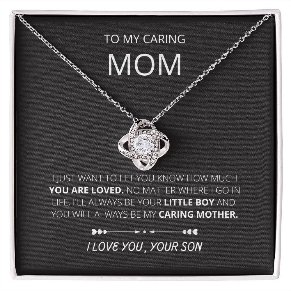 😍White Gold Necklace - With Real Rose - To My Caring Mom from Son
