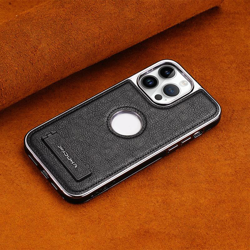 Creative Leather Invisible Stand Phone Case