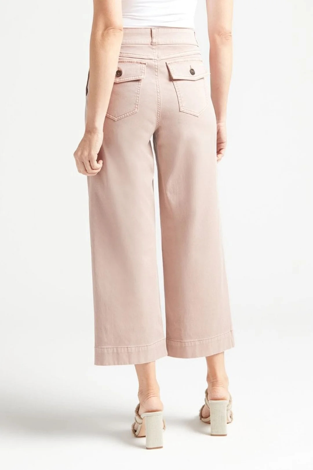 Stretch Twill Cropped Wide Leg Pant (Free Shipping)