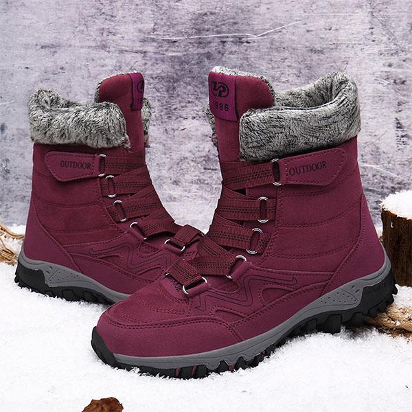 Chicinskates Men's Suede Velcro Snow Boots