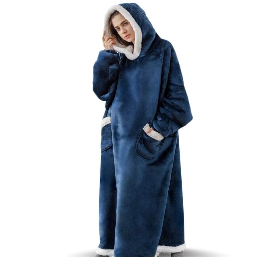 Casual Unisex Long Hooded Pullovers Wearable Blanket