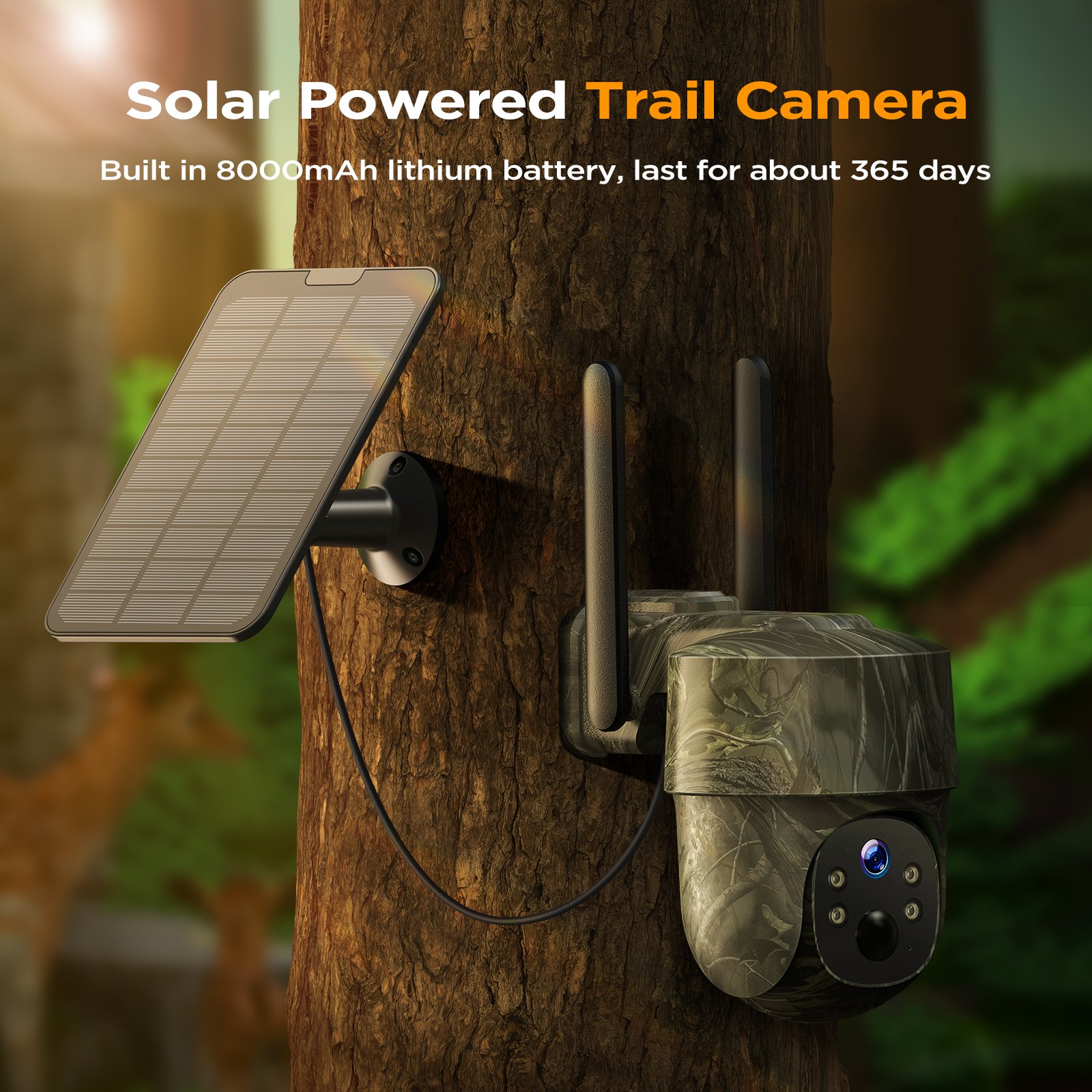 Campark 4G LTE Cellular Trail Camera Solar with SIM Card Wireless Outdoor