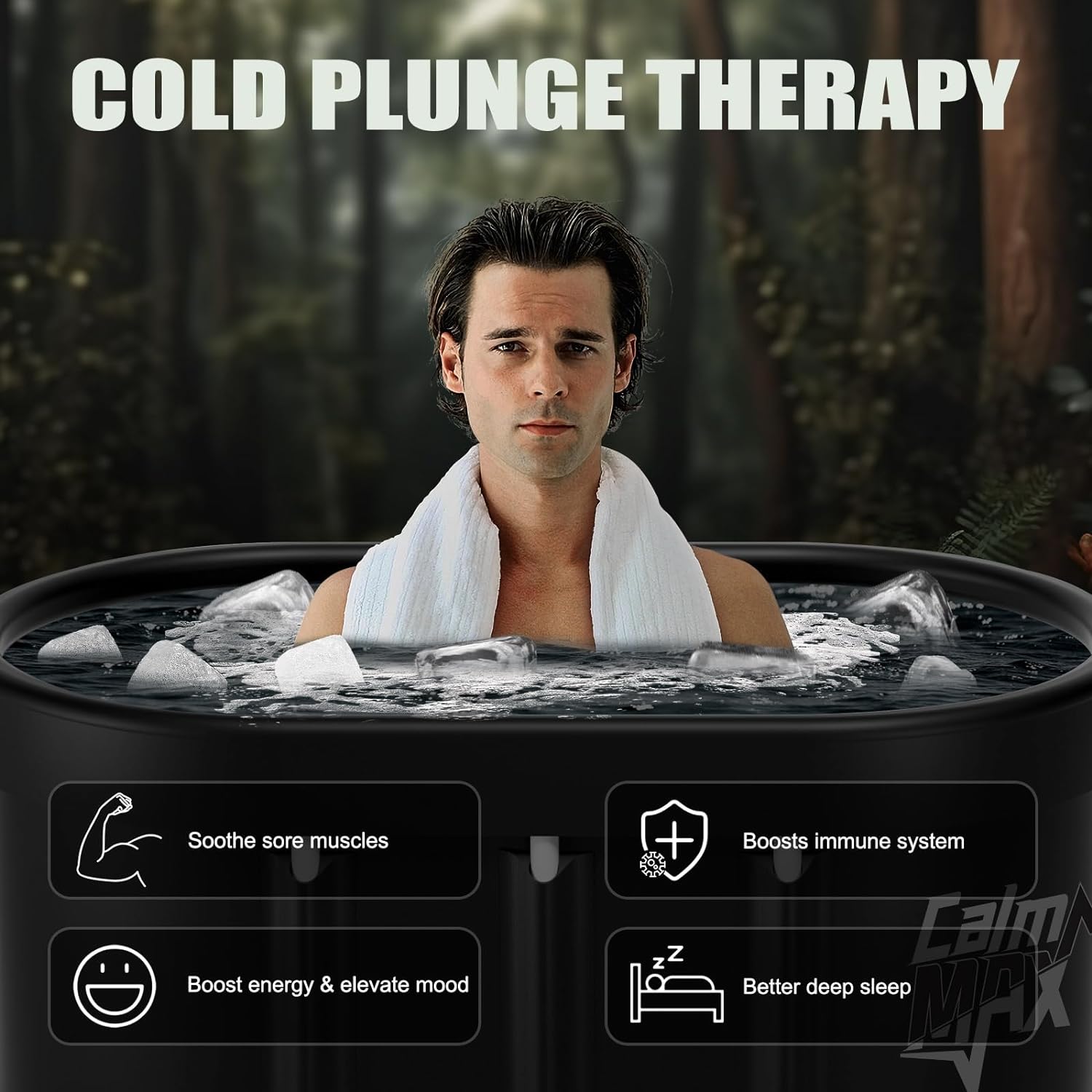 CalmMax Oval Ice Bath Tub XL Portable Cold Plunge Tub