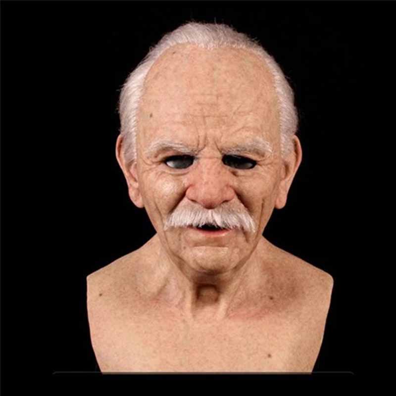 Moustache Halloween Realistic Old Man Mask