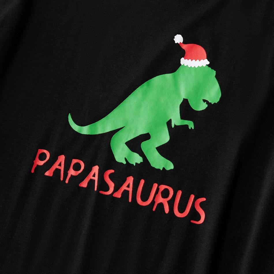 Family Saurus Wearing Christmas Hat Matching Pajamas Set