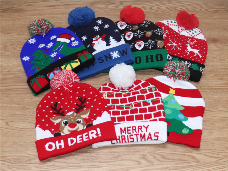 (🔥Early Christmas Sale- SAVE 48% OFF) Christmas Theme LED Beanies--BUY 4 FREE SHIPPING