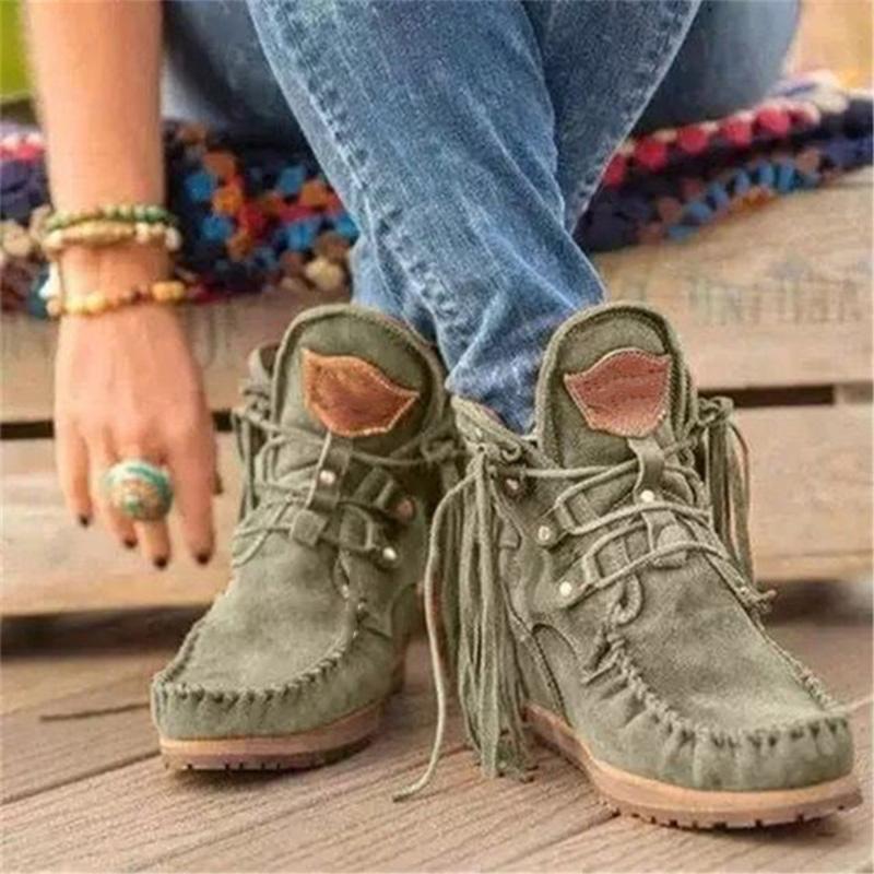 New women's suede retro ankle boots