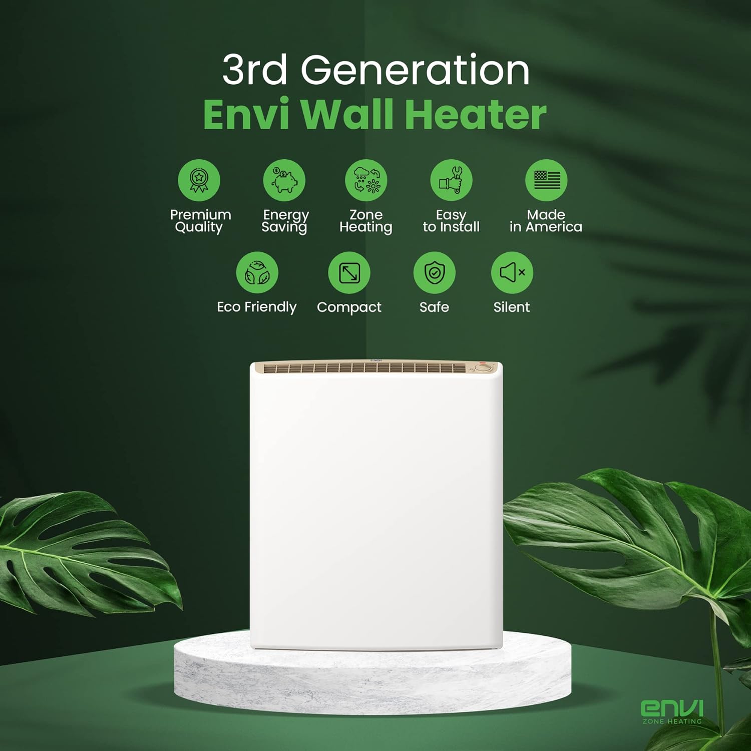 Envi Plug in Electric Panel Wall Heaters for Indoor Use
