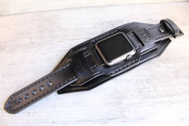 Leather Apple Watch Cuff Band