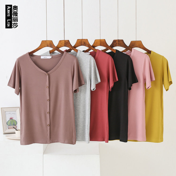 2023 new summer button tops for women
