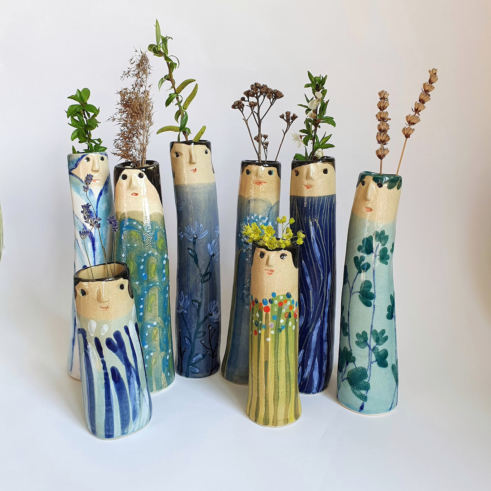 Handmade Family Ceramic Bud Vases