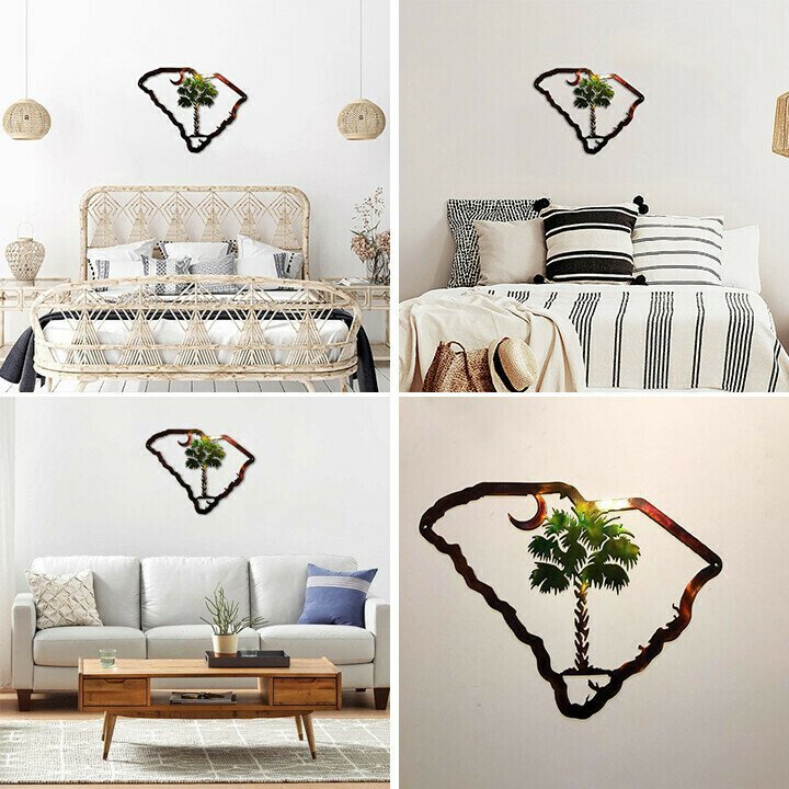 South Carolina Outline Palmetto Metal Art