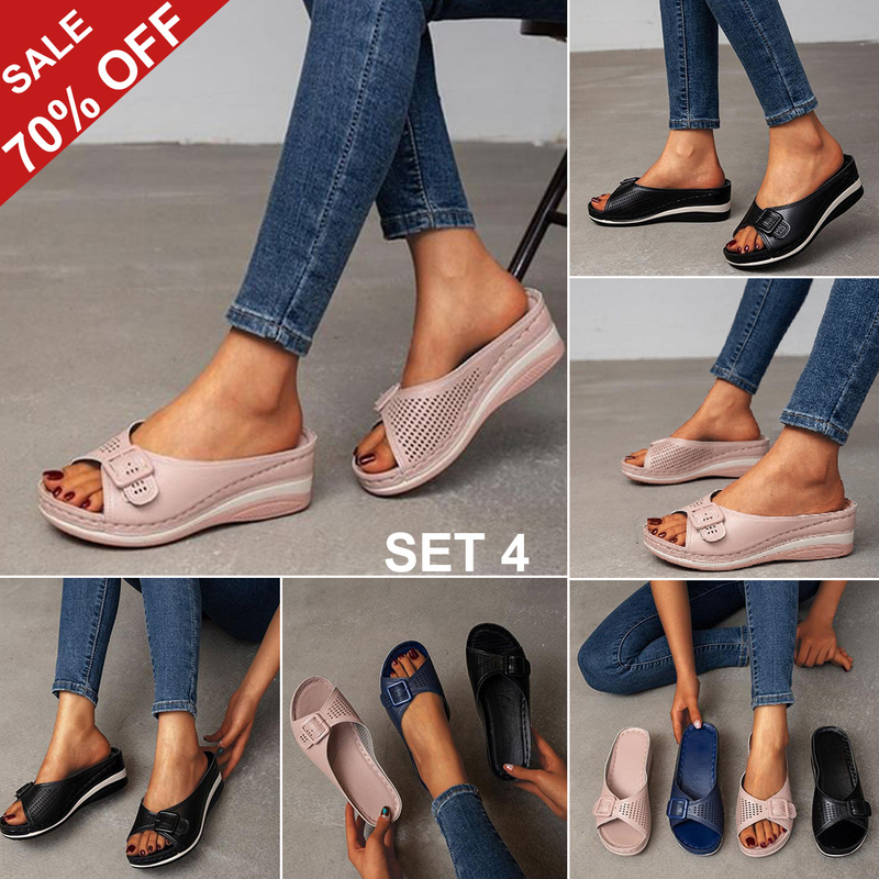Wow!! NEW ARRIVALS.🔥| Last Day 70% OFF | LEATHER SOFT FOOTBED ARCH-SUPPORT SANDALS