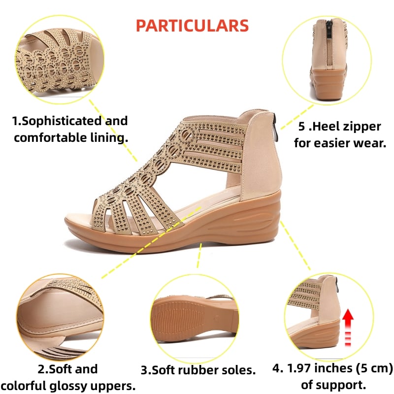 ❤️Mother's Day Sale 60% OFF❤️2024 🌹 Women's Orthopedic Rhinestone Platform Sandals