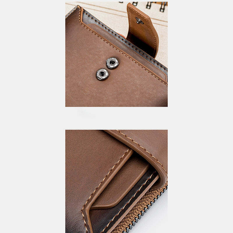 Mens Wallet RFID Genuine Leather Bifold Wallet with Removable ID Windows