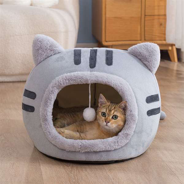(⚡Last Day Flash Sale-50% OFF)Half Closed Cat Design Pet Bed-Buy 2  Get 15% Off & Free Shipping