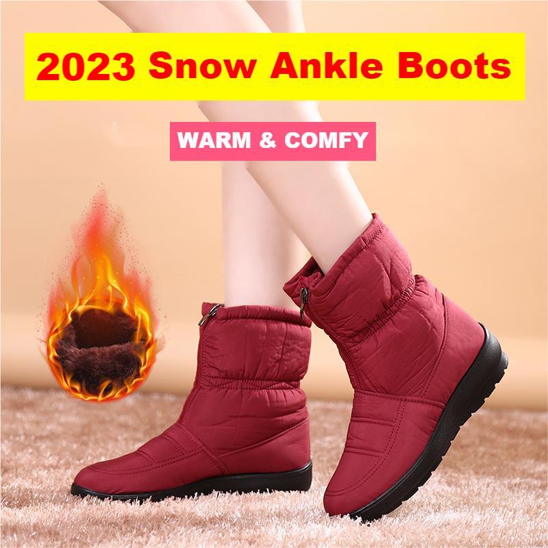 2023 Womens Snow Boots Winter Ankle Boots - Warm Fur Lined Booties