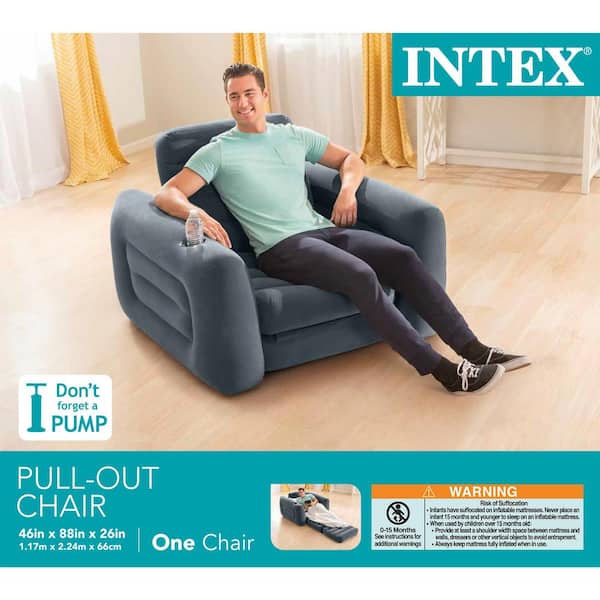 Intex Inflatable Pull Out Sofa Chair Twin Sized Air Mattress 3 Pack