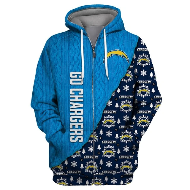 LOS ANGELES CHARGERS 3D CHRISTMAS HOODIE ABC04