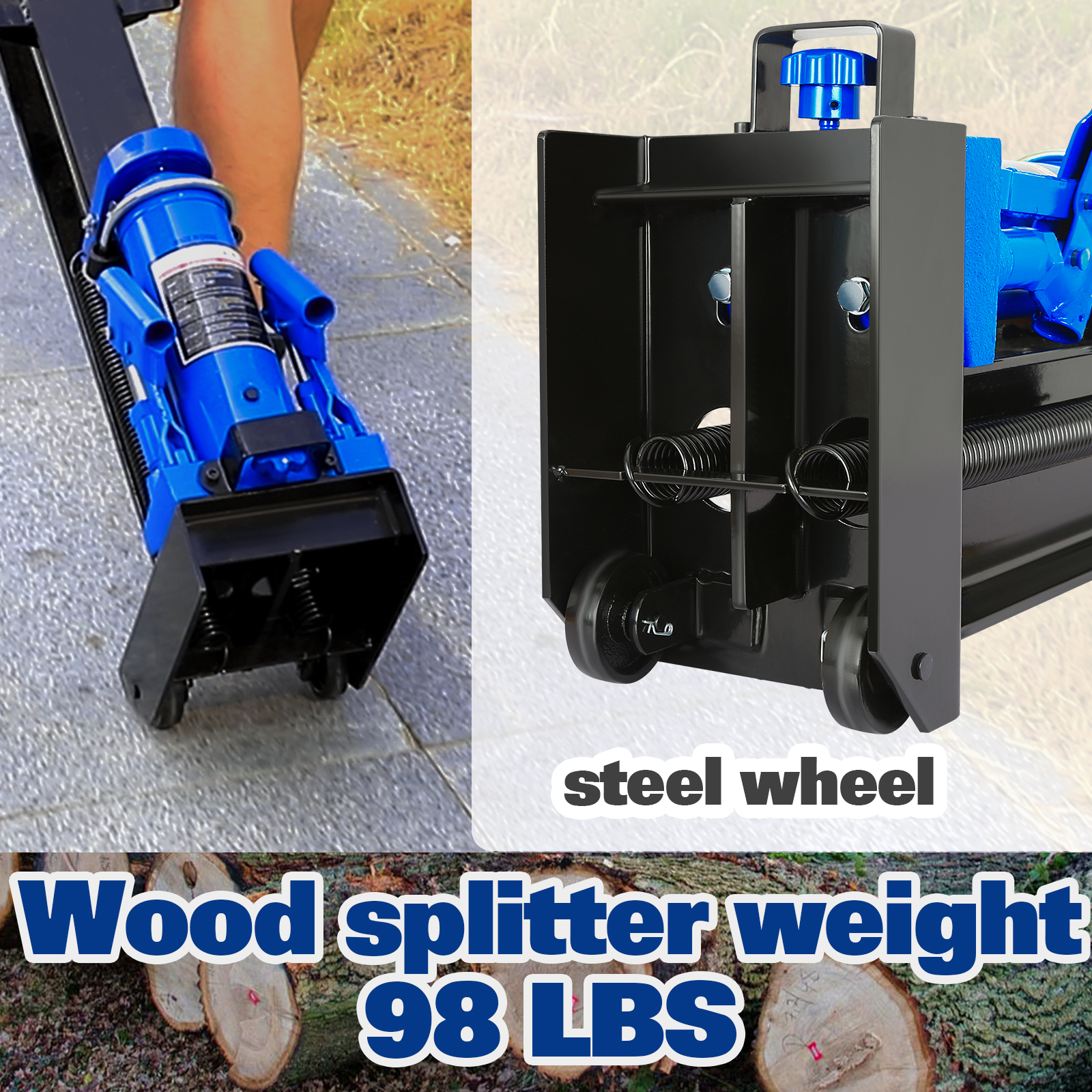 BILT HARD hydraulic log splitter 12 ton manual wood splitter match cutter horizontal full beam steel splitter
