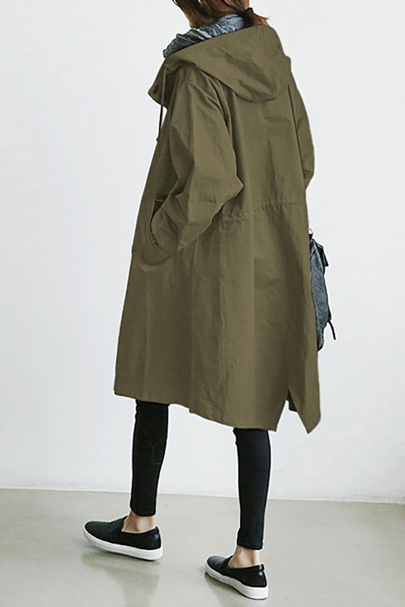 Water Resistant Hooded Windbreaker Rain Jacket