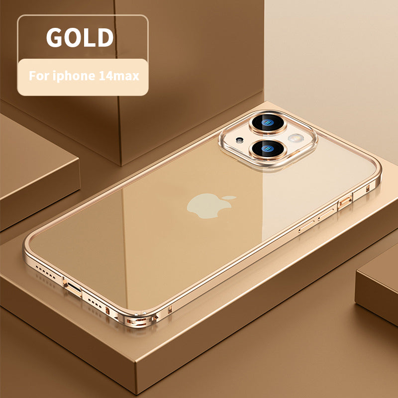 Metal Frame Magnetic Suction Luban Buckle Case Cover For iPhone