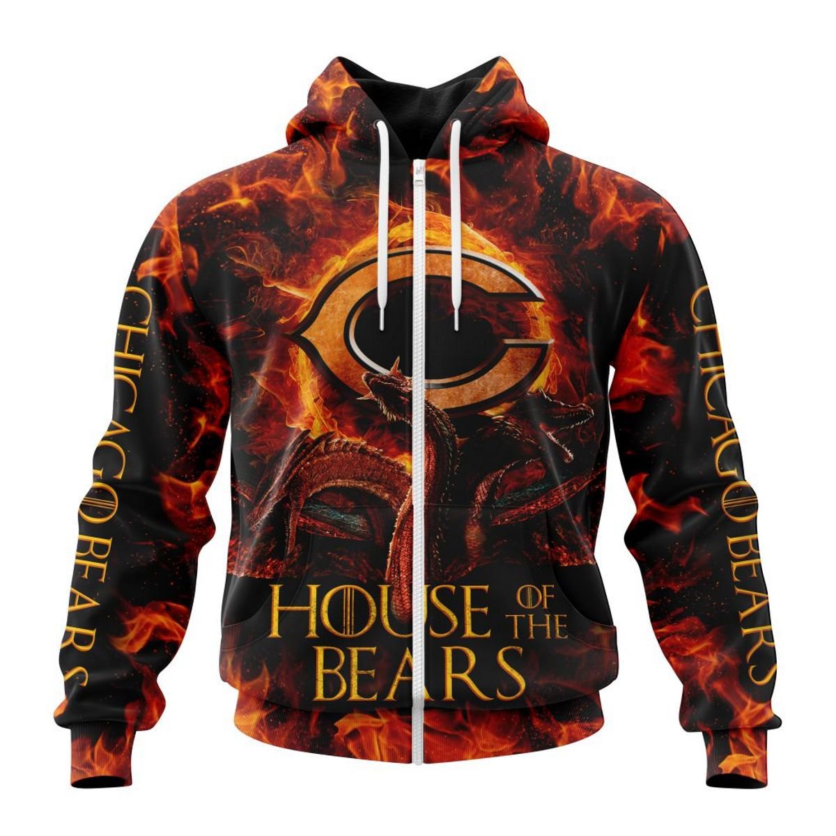 CHICAGO BEARS GAME OF THRONES – HOUSE OF THE BEARS 3D HOODIE