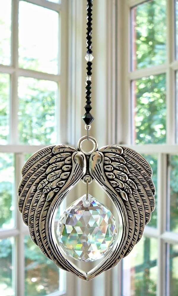 Angel Wings  Crystal and Pewter Wings Suncatcher
