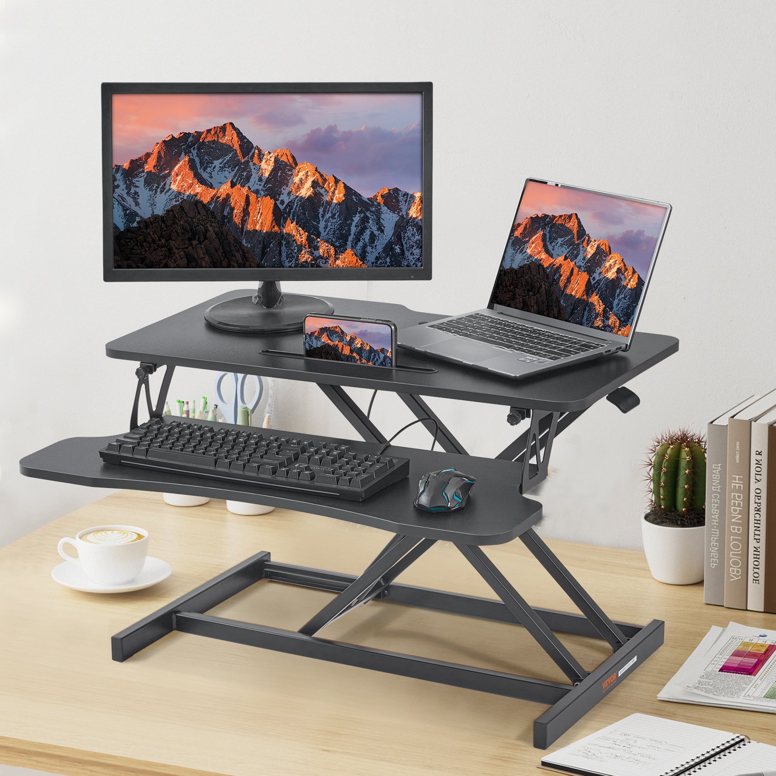 Bentism Standing Desk Converter 2-Tier Stand up Desk Riser 31.5