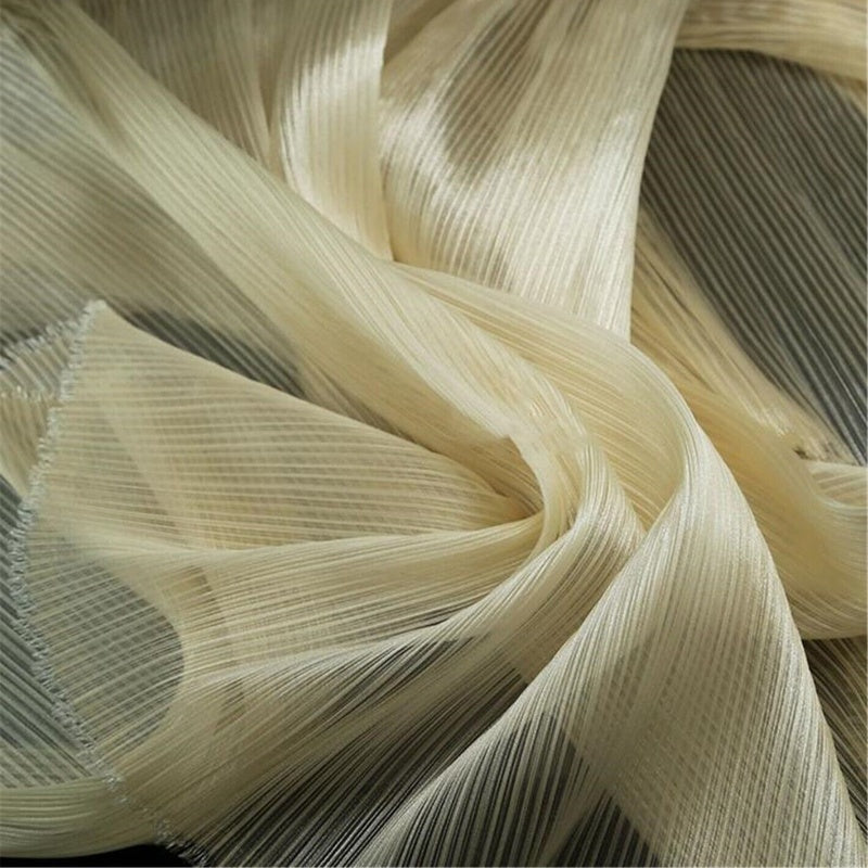 Light Yellow Glossy Pleated Texture Wedding Dress Styling Fabric