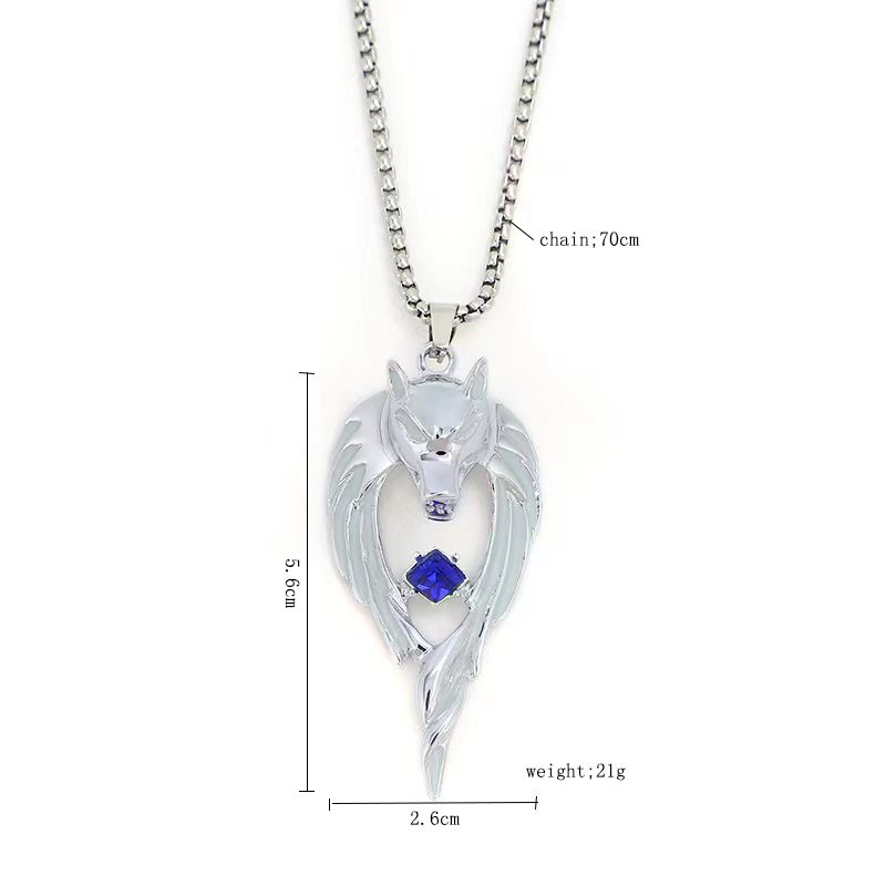 Glow In The Dark Wolf Charm Necklace