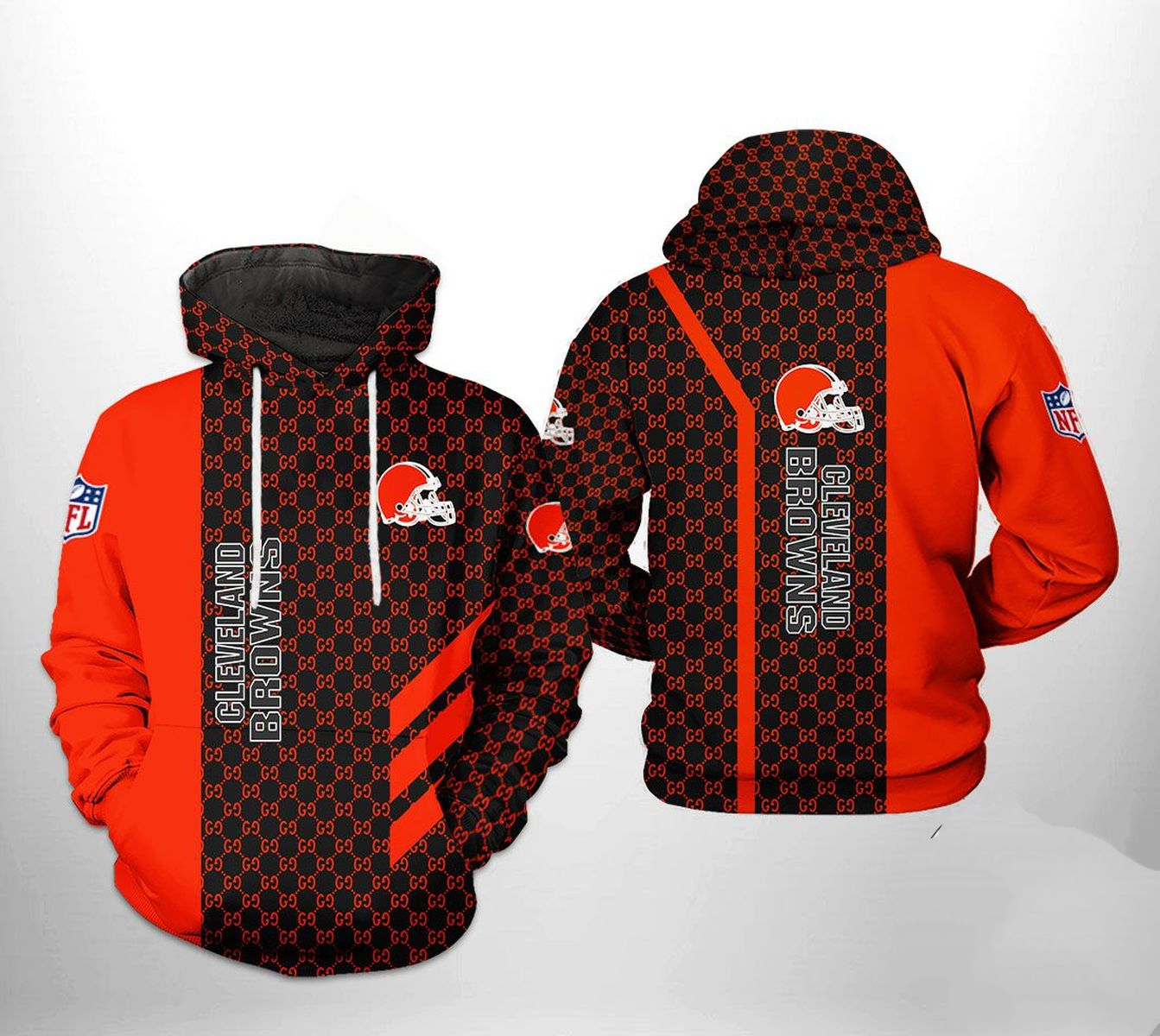CLEVELAND BROWNS 3D HOODIE SKULL106