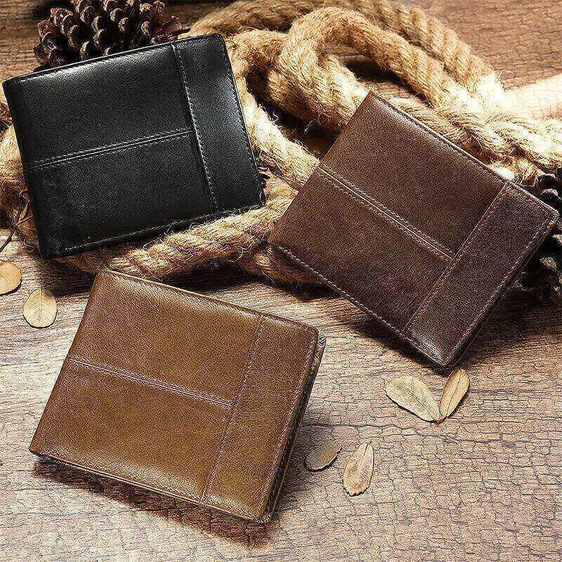 Retro Large Capacity RFID Genuine Leather Wallet